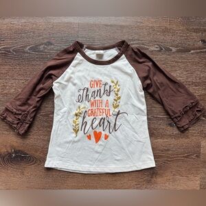 Brown and White Kids Shirt with Heart Design